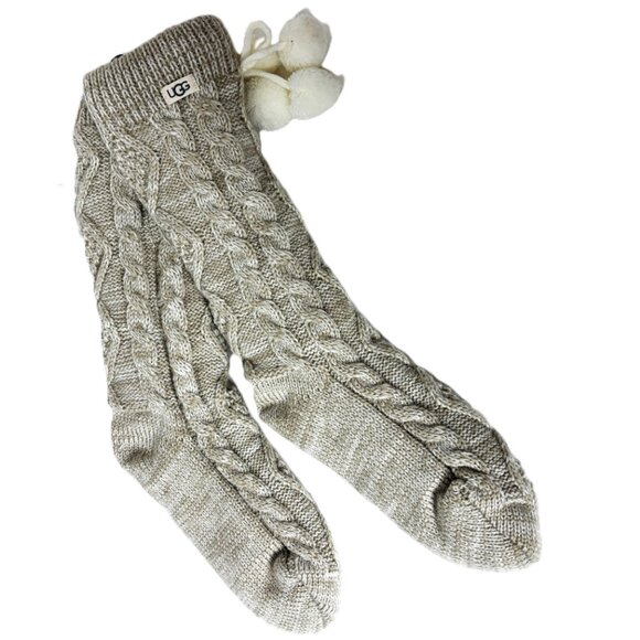 UGG Pom Pom Fleece Lined  Crew Sock Women’s Size 9-11 NWT - Picture 5 of 14